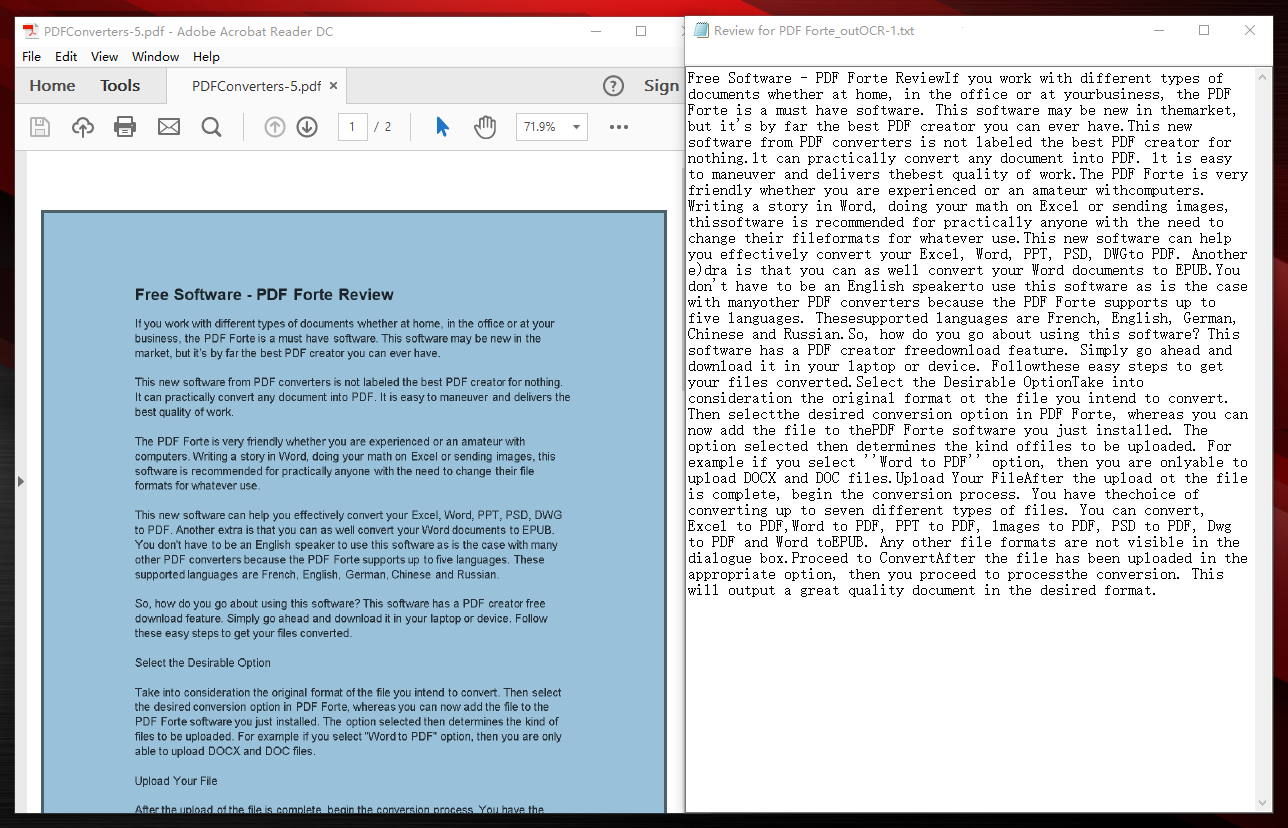 all pdf converter turns scanned pdf into editable txt file