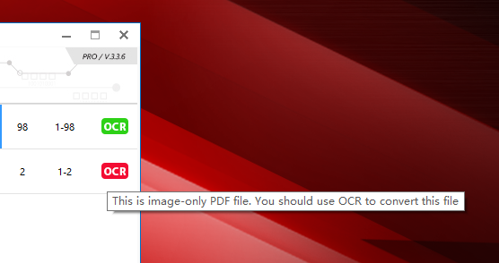All PDF Converter can detective whether added PDF files is scanned or not.
