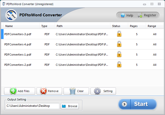 Screenshot of PDFtoWord Converter