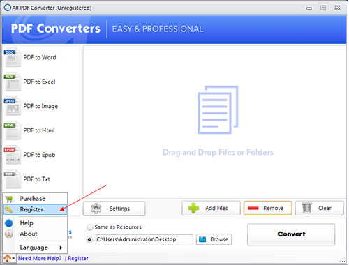 tutorial: register All PDF Converter