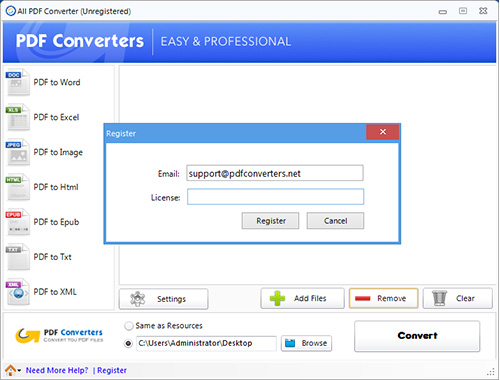 tutorial: register All PDF Converter