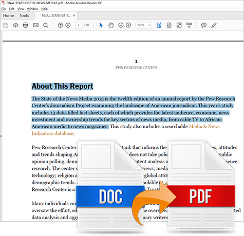 Convert Word to Selectable PDF document.