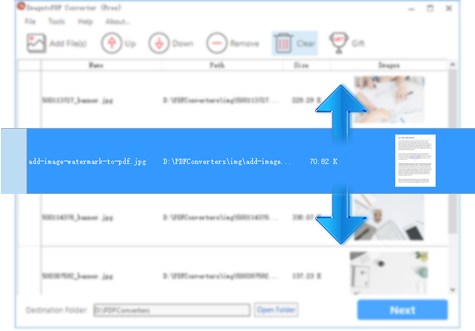 Rearrange the order of image files.