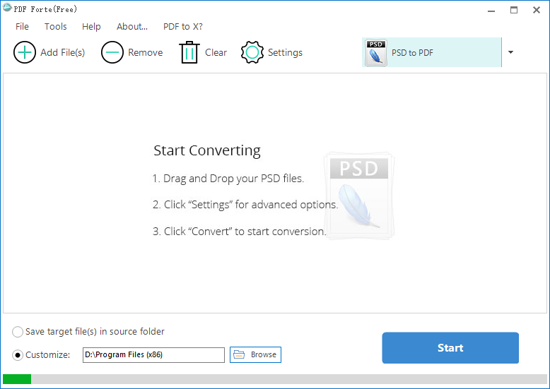 convert psd to pdf for free in batch.