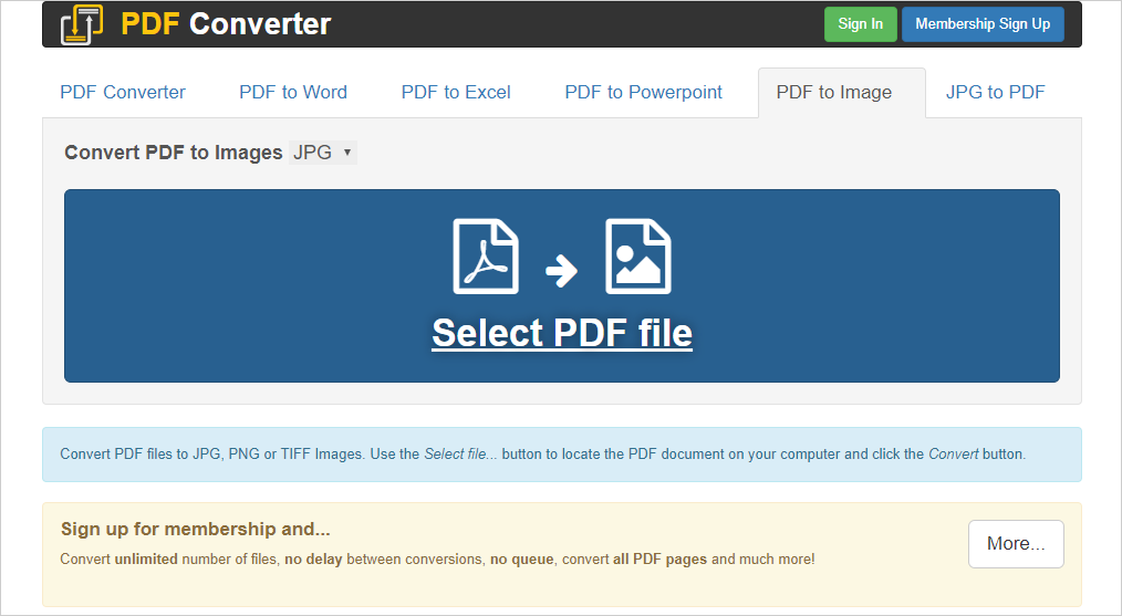 freepdfconverter.com to convert PDF to JPG.
