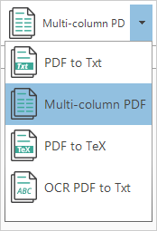 "Multi-column PDF" option of PDFtoTXT Converter.