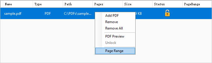 Page range selection of PDFtoImage Converter.