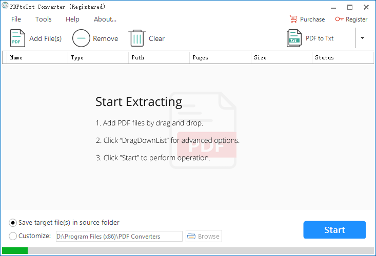 pdftotxt converter mainwindow