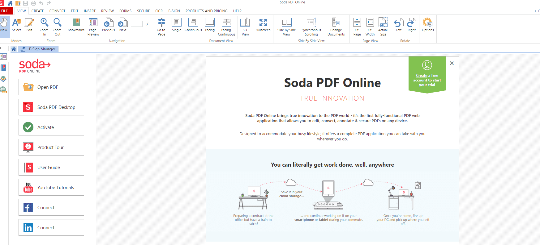 "Soda PDF Anywhere" online tool.