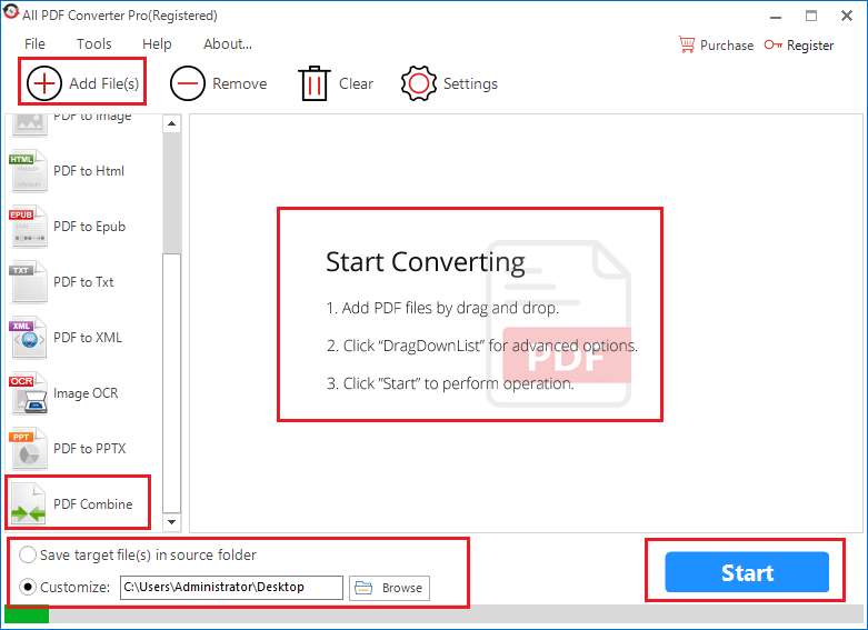 Combine PDFs with All PDF Converter Pro.