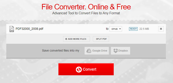 convertio pdf to epub