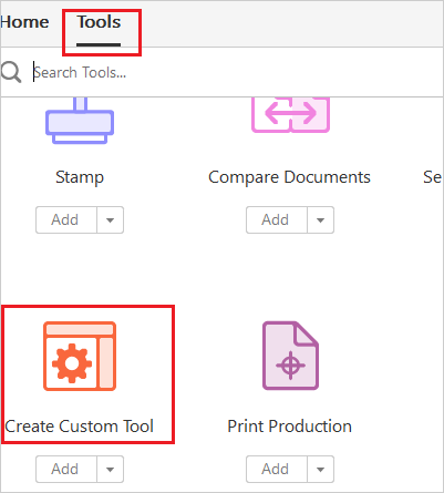 “Create Custom Tool” option of Acrobat.