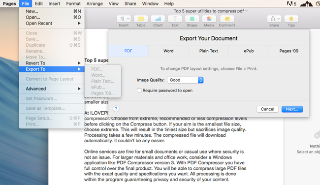 Preview converts word to pdf