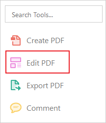 Select the "Edit PDF" option in Acrobat.