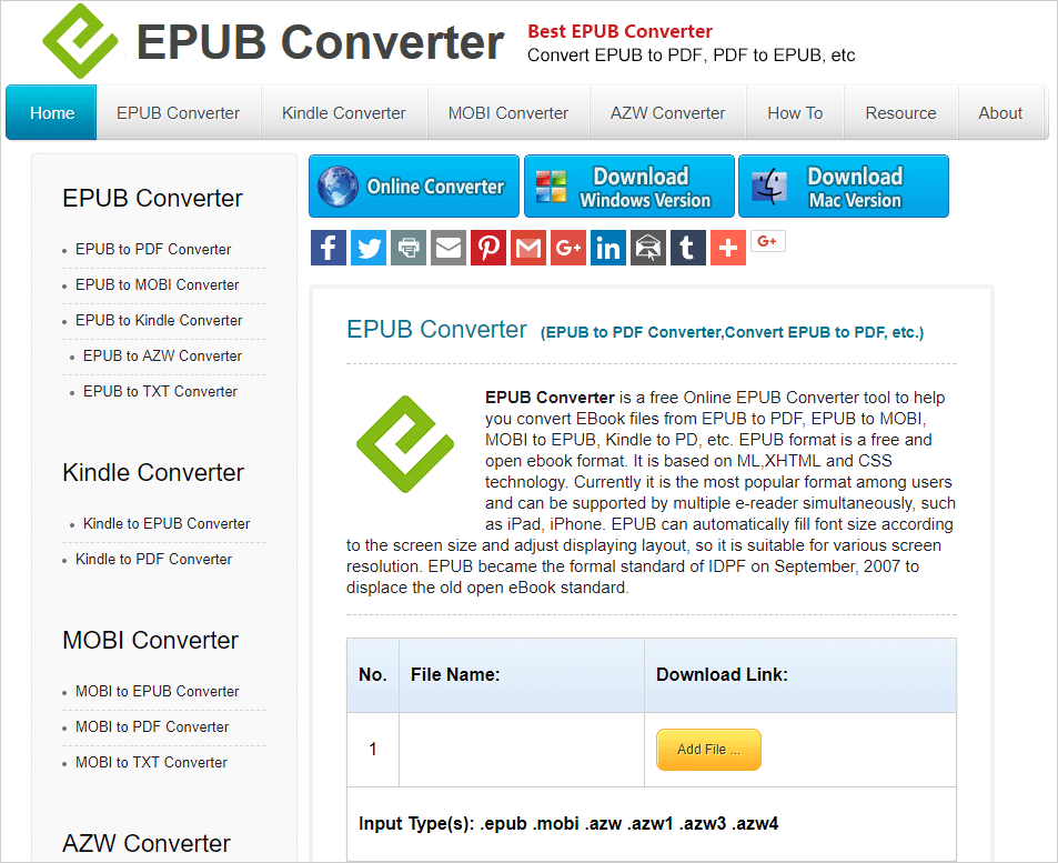 Конвертация в epub. Epub Converter.